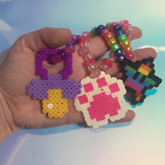 3-Piece Rave Kandi Bracelets - Sm COLORFUL BBY set - Picture 3 of 3